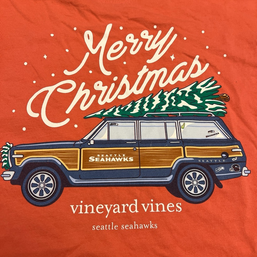 Vineyard vines Seattle Seahawks long sleeve holiday shirt